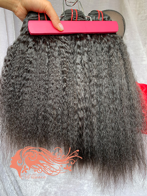 Csqueen 9A Kinky Straight 14 Bundles 100% Human Hair Unprocessed Hair - Click Image to Close